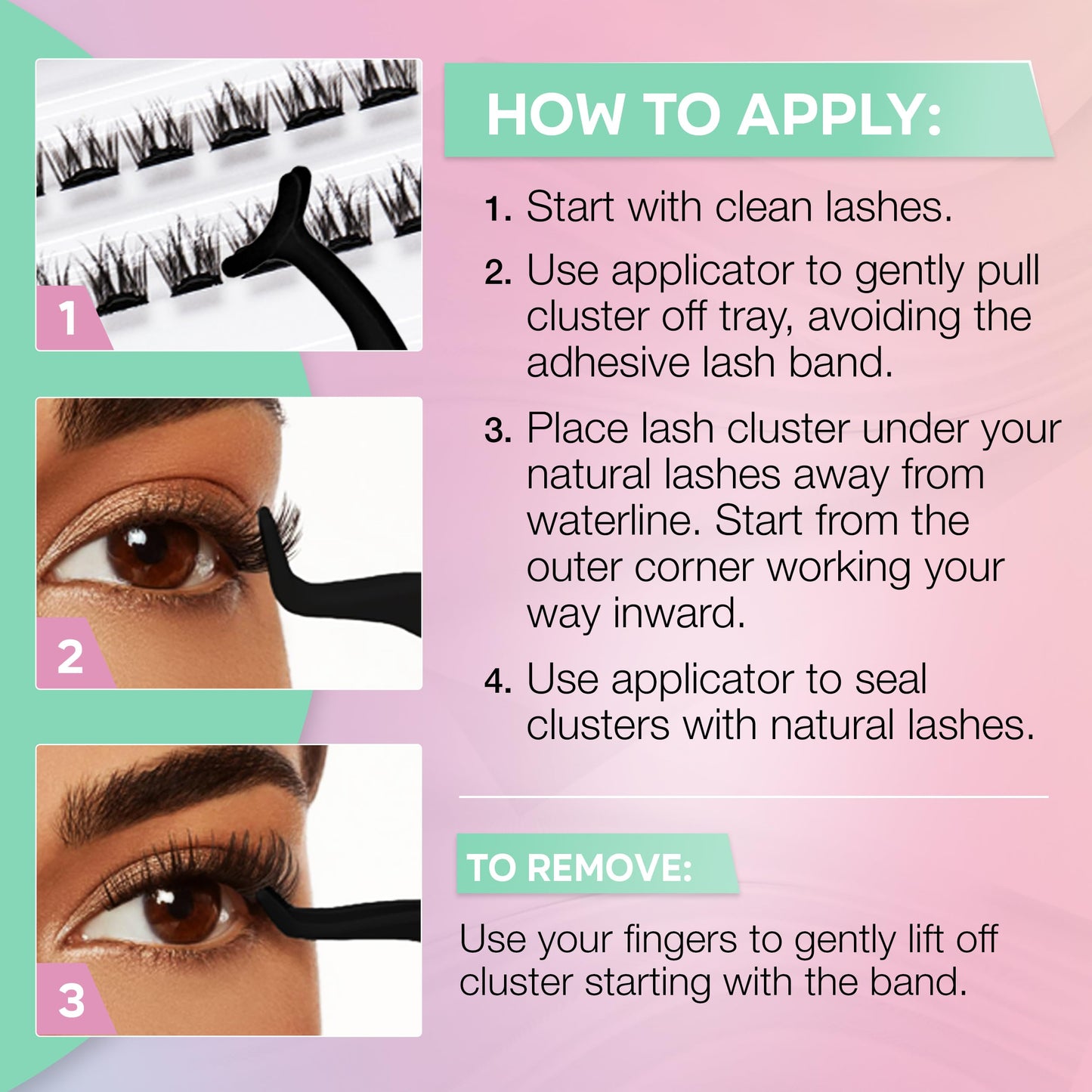 Thistle Ardell Press On Lashes Naked Natural – Pre Glued Lash Clusters for All-Day Wear, No Glue Needed, 60 Clusters
