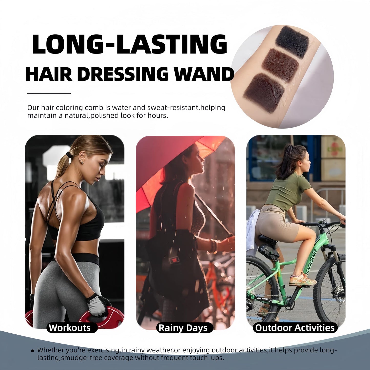 White Smoke Temporary Hair Dye Comb for Gray Hair Coverage, Disposable Hair Color Stick with Precision Brush, Advanced Non-Irritating & Smudge-Proof Formula, Quick Root & Sideburn Touch-Up (dark brown)