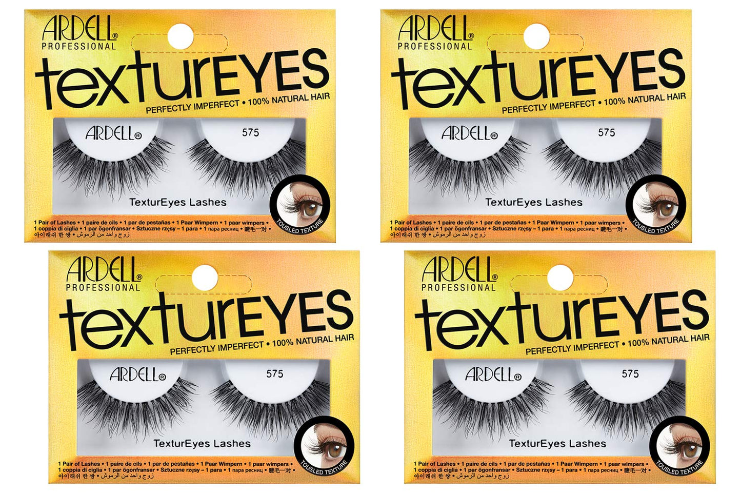 Seashell Ardell TexturEyes False Strip Lashes #575, 4 Pack