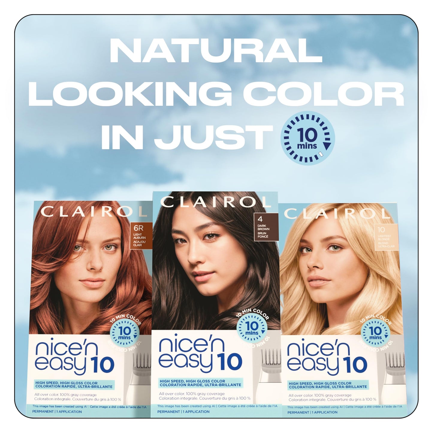 Lavender Clairol Nice'N Easy 10 Permanent Hair Dye, 7 Dark Blonde Hair Color, Pack of 1