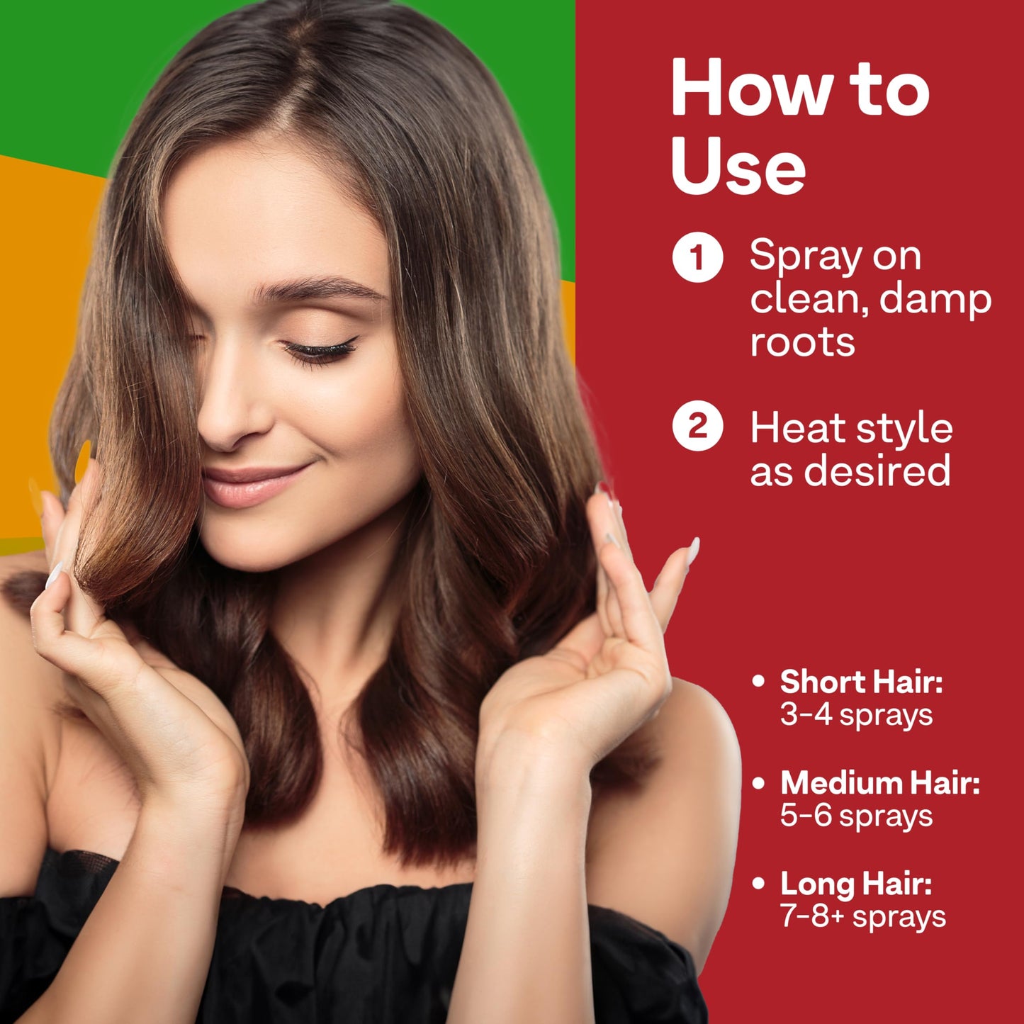 Brown Colorproof Volume Blow Dry Spray Primer 6.7 Fl. Oz. Volumizing Heat Protection Spray for Hair, White Nectarine Scent