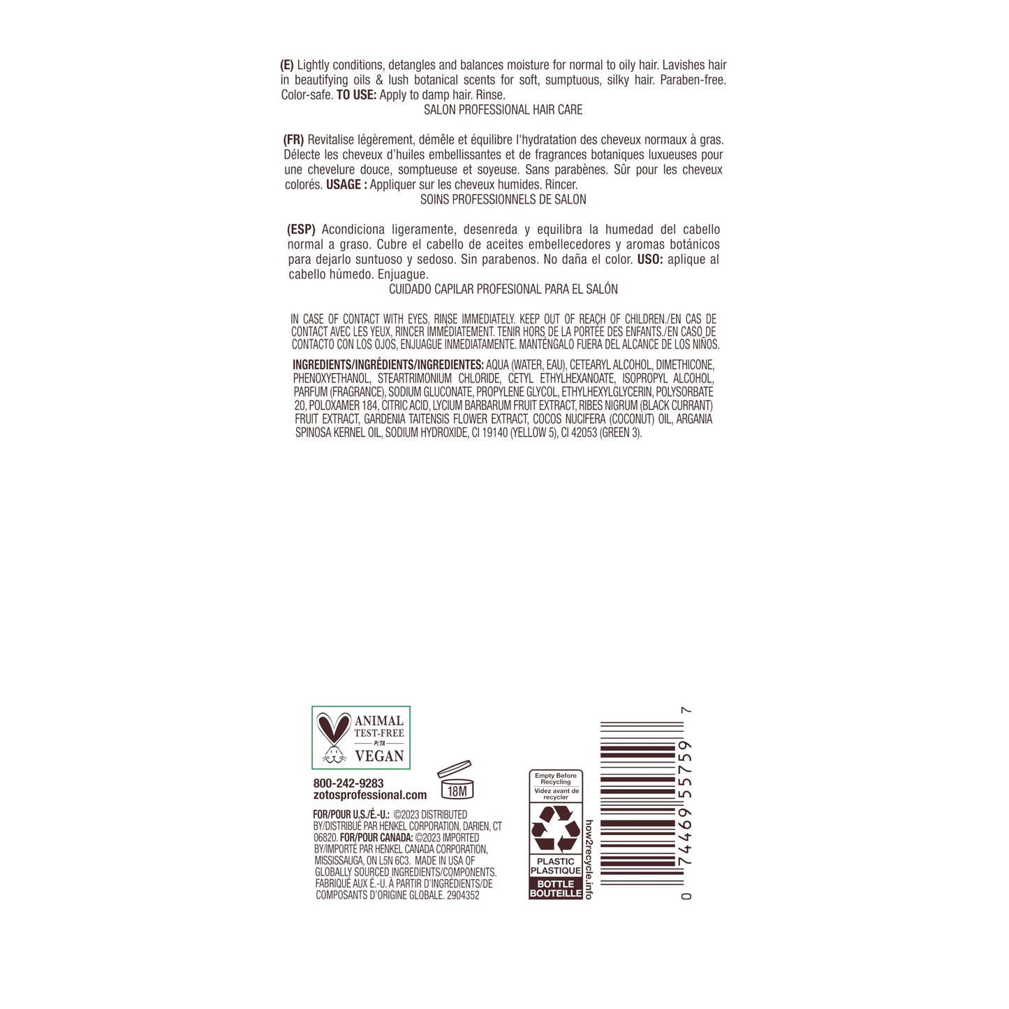 White Smoke Bain de Terre Green Meadow Balancing Conditioner, Gentle Moisture Balance for Soft, Silky & Bouncy Hair with Argan & Monoi Oils, Paraben-free, Color-Safe, Vegan, 13.5 Fl Oz