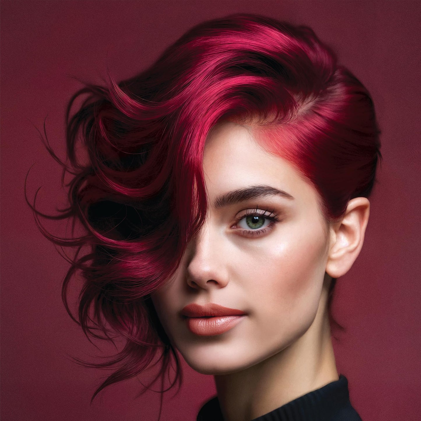 Dark Red Splat Vegan and Cruelty-Free Semi-Permanent Hair Color Dye (6 Fl Oz, MIDNIGHT RUBY)