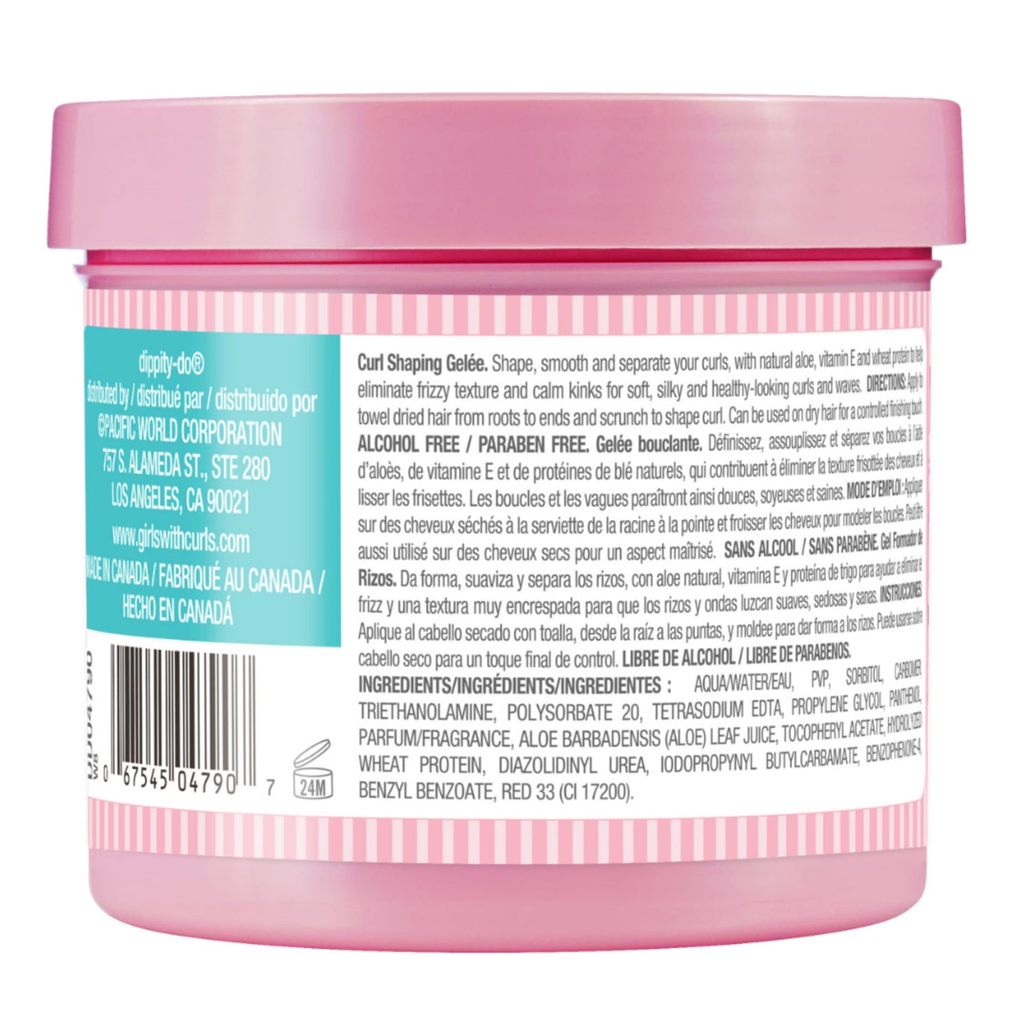 Light Gray Dippity Do Girls with Curls Light Hold Gelee, Shape, Smooth & Separate Curls, Formulated with Aloe, Vitamin E & Wheat Protein, Frizz-Free, Never Crunchy, Curly Hair Gel For Women, 11.5 FL Oz