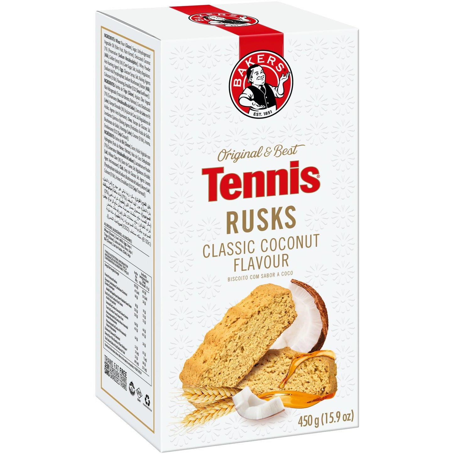White Smoke Bakers Tennis Biscuit Rusk | 1 Pack | 450g | Coconut Flavored Rusk | Special Edition |