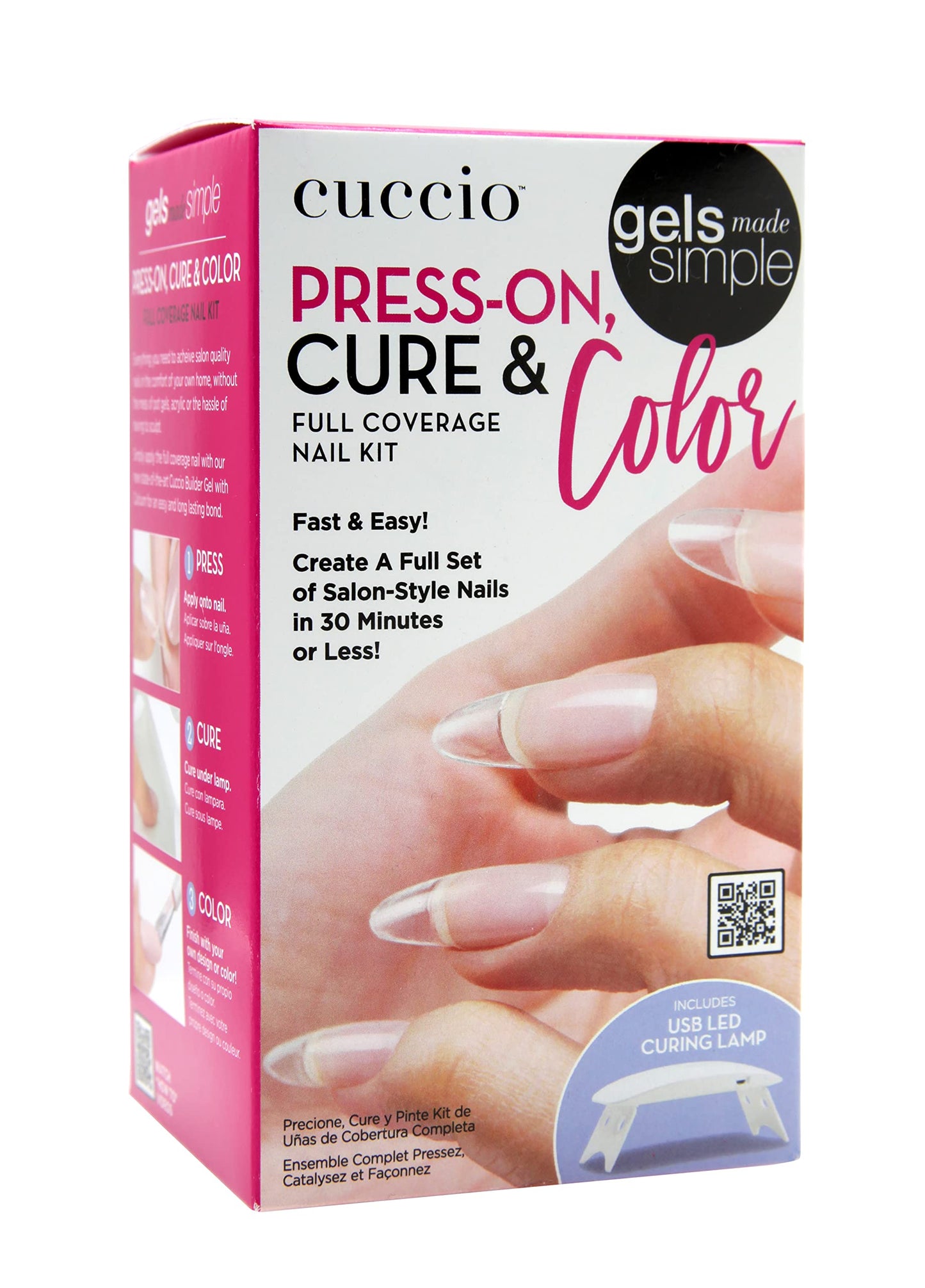 Lavender Cuccio Press-On, Cure, and Color Full Coverage Nail Kit