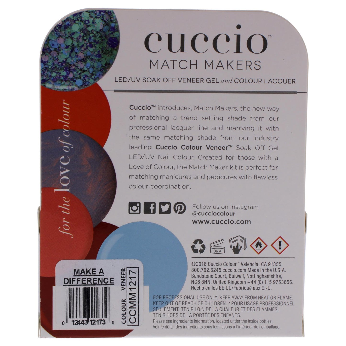 Dark Gray Cuccio Matchmaker - Colour Nail Lacquer & Veneer Gel Polish - For Manicures & Pedicures, Full Coverage - Long Lasting, High Shine - Cruelty, Formaldehyde & Toluene Free - 2 pc, Make A Difference - BLUE (I0098317)