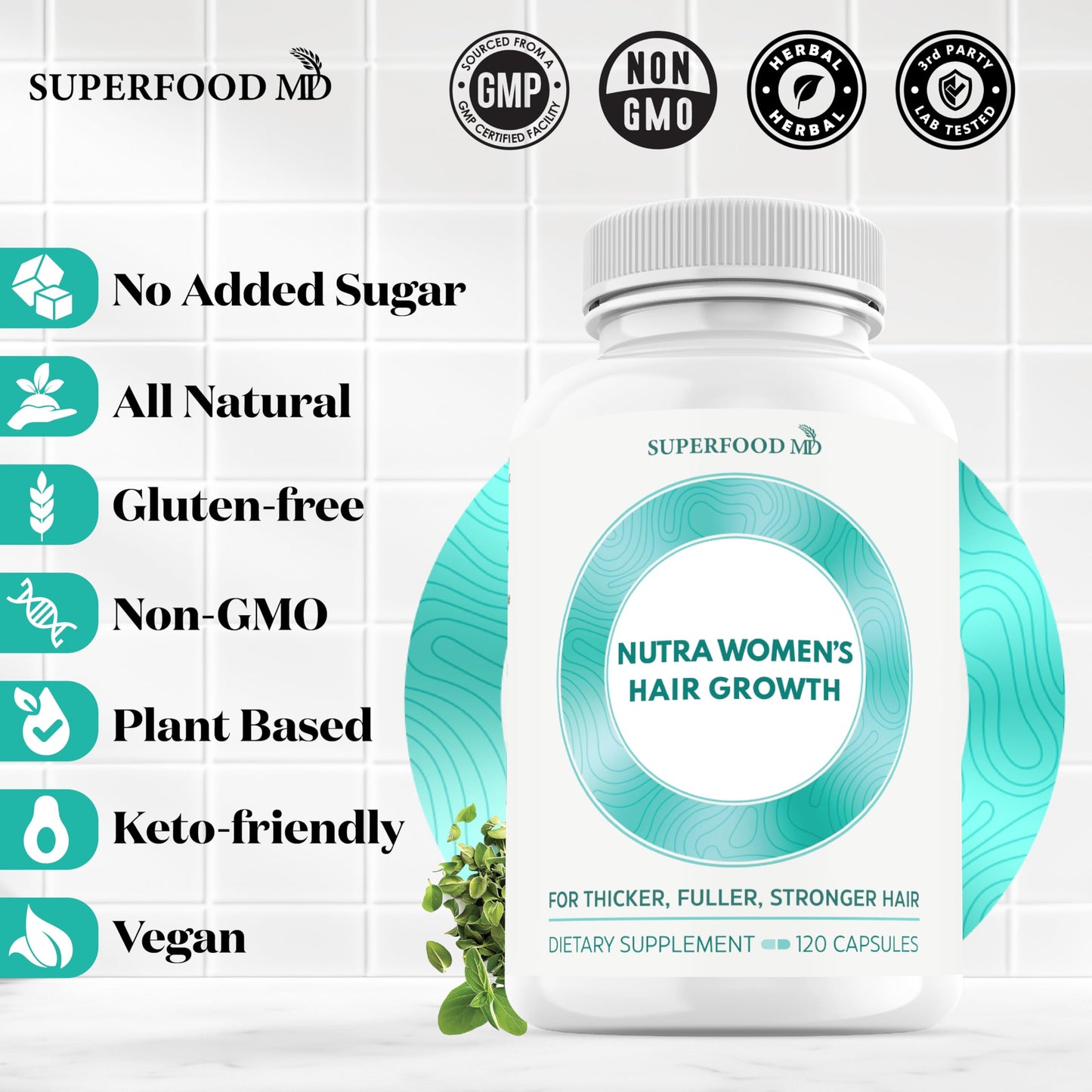 White Smoke Women's Balance Hair Growth Supplements, Ages 45 and Up, Customer Proven for Visibly Thicker Hair and Scalp Coverage, Soy-Free, Made with 26 Ingredients including Beta Carotenes - 2 Month Supply