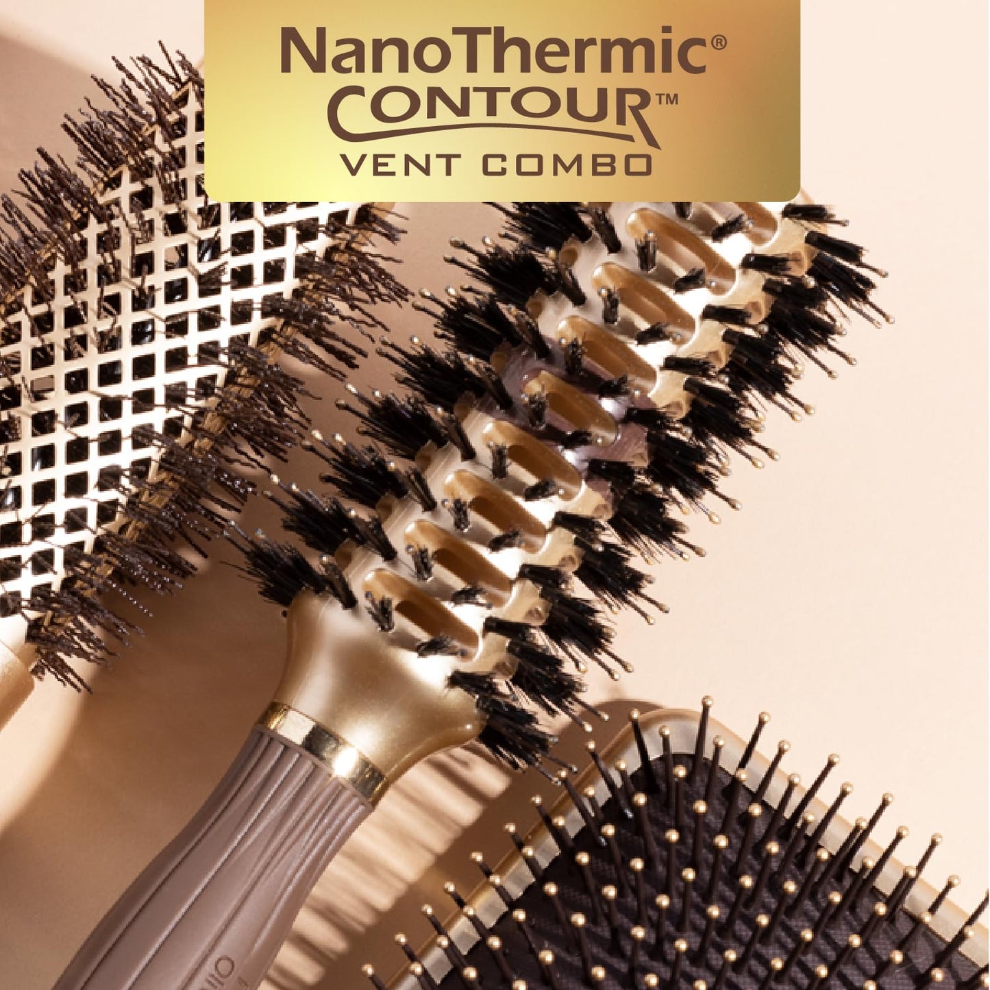 Antique White Olivia Garden NanoThermic Contour Vent Combo Hair Brush NT-CVL (Large 3 1/8")
