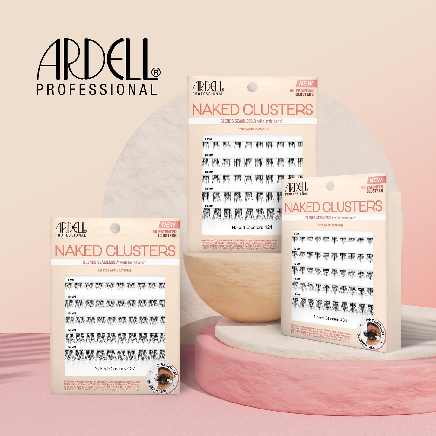 Light Gray Ardell Naked Clusters 421 – 50 Lash Clusters, Natural Eyelash Cluster with Invisiband, Cluster Eyelash Extensions, DIY Lash Extensions Kit, Up to 8 Applications, 1 Pack