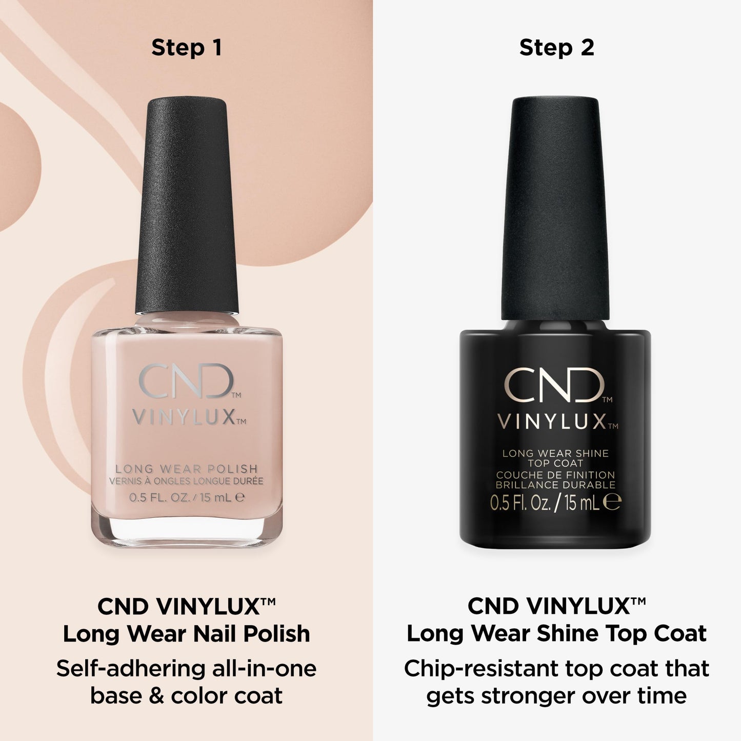 White Smoke CND Vinylux Long Wear Shine Top Coat, Quick Drying Formula, Easy to Remove, 0.5 Fl Oz