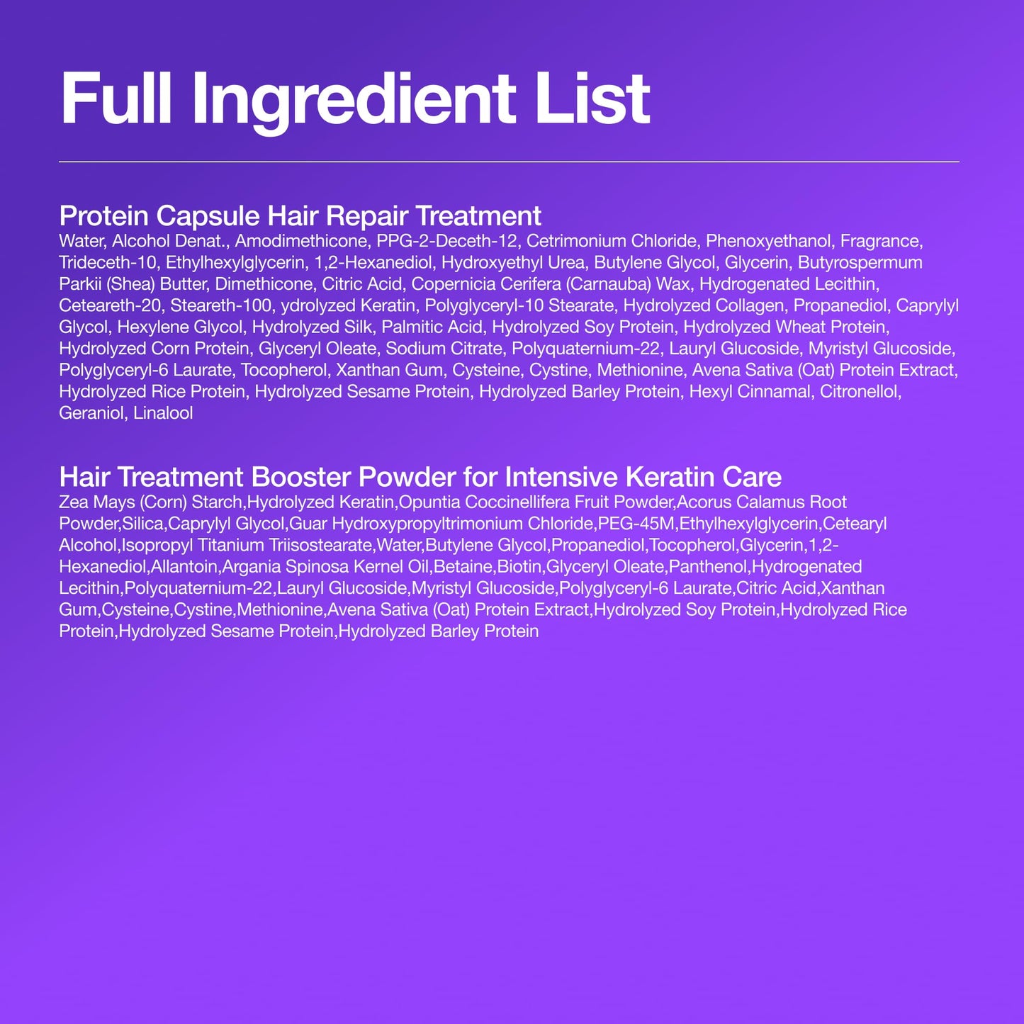 Blue Violet FROMLABS Hair Repair Duo – Protein Capsule Hair Repair Treatment (6.76 fl oz) + Intensive Keratin Booster Powder (8 Pack)