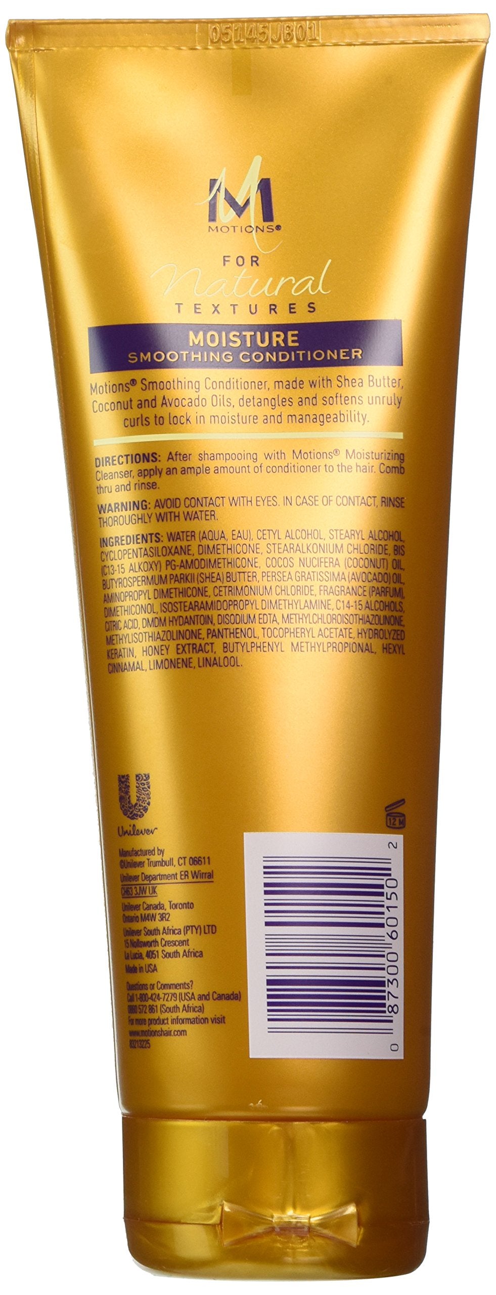 White Smoke Motions Natural Textures Smoothing Conditioner, With Shea Butter, Coconut and Avocado Oils 8 oz