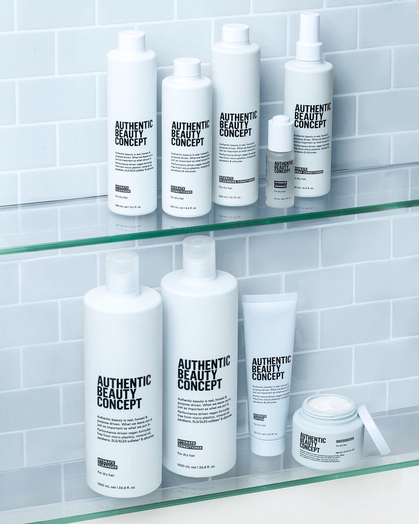 Light Gray Authentic Beauty Concept Hydrate Conditioner | Hydrating Conditioner For Normal To Dry or Curly Hair | Moisturizes & Revitalizes Dry Hair | Vegan & Cruelty-free | Silicone-free | 8.4 fl. oz.