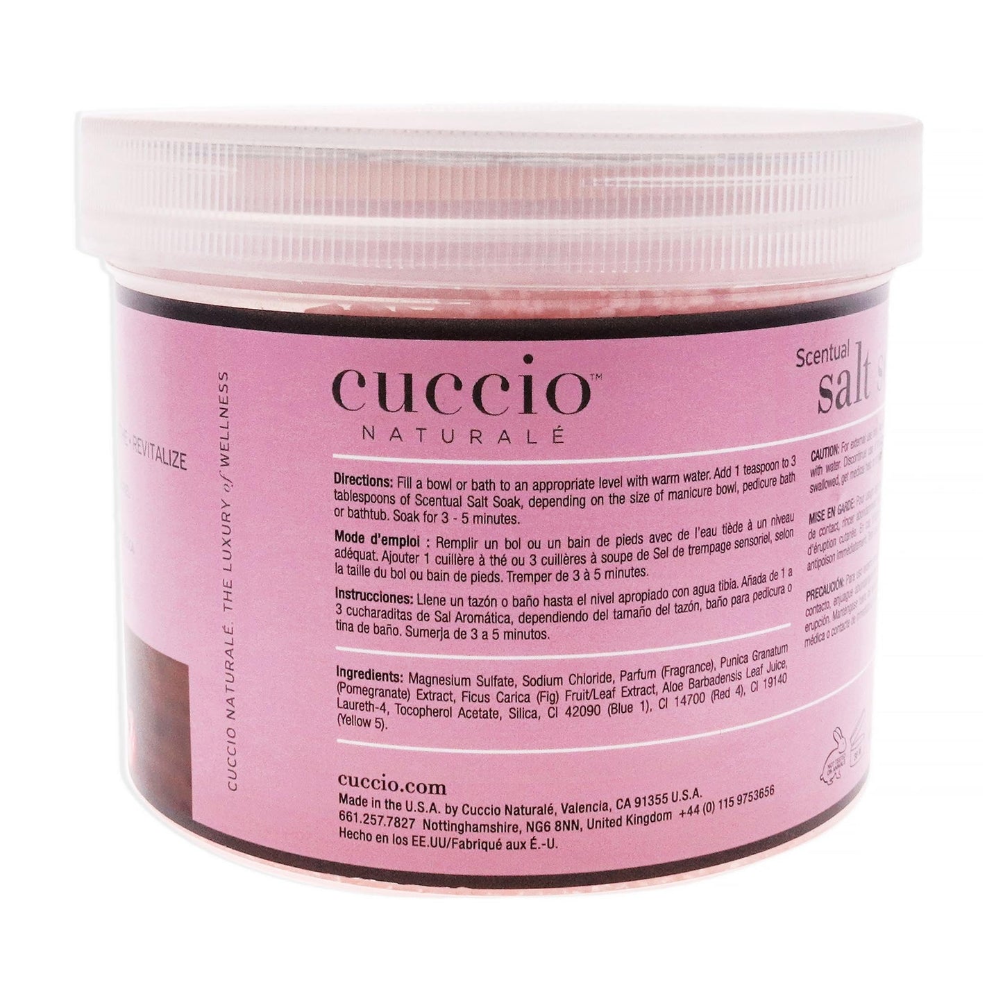 White Smoke Cuccio Naturale Scentual Salt Soak - Invigorating Salts With An Irresistible Scent - Rejuvenate And Soothe Tired Feet - Softens And Leaves The Skin Fresh And Clean - Pomegranate And Fig - 29 Oz