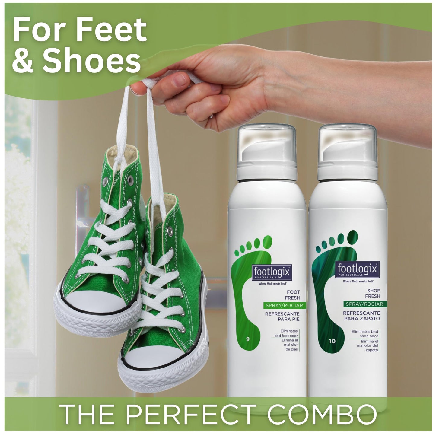 Rosy Brown FOOTLOGIX Foot Deodorant Spray, 4.23 Fl Oz