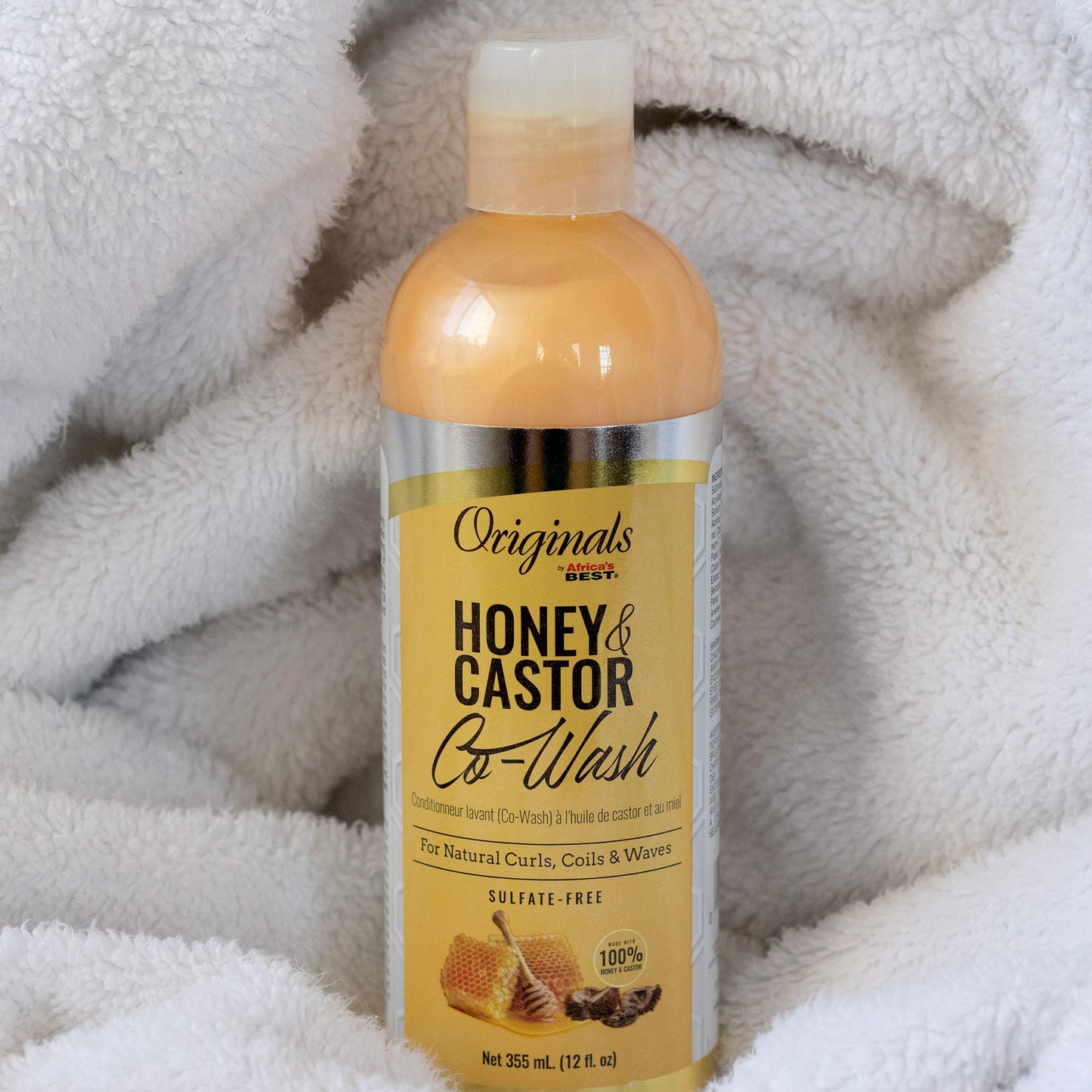 Gray Africa's Best Originals by and Castor Hair Co-Wash for Natural Curls, Coils and Waves, Sulfate-Free, Honey 12 Fl Oz