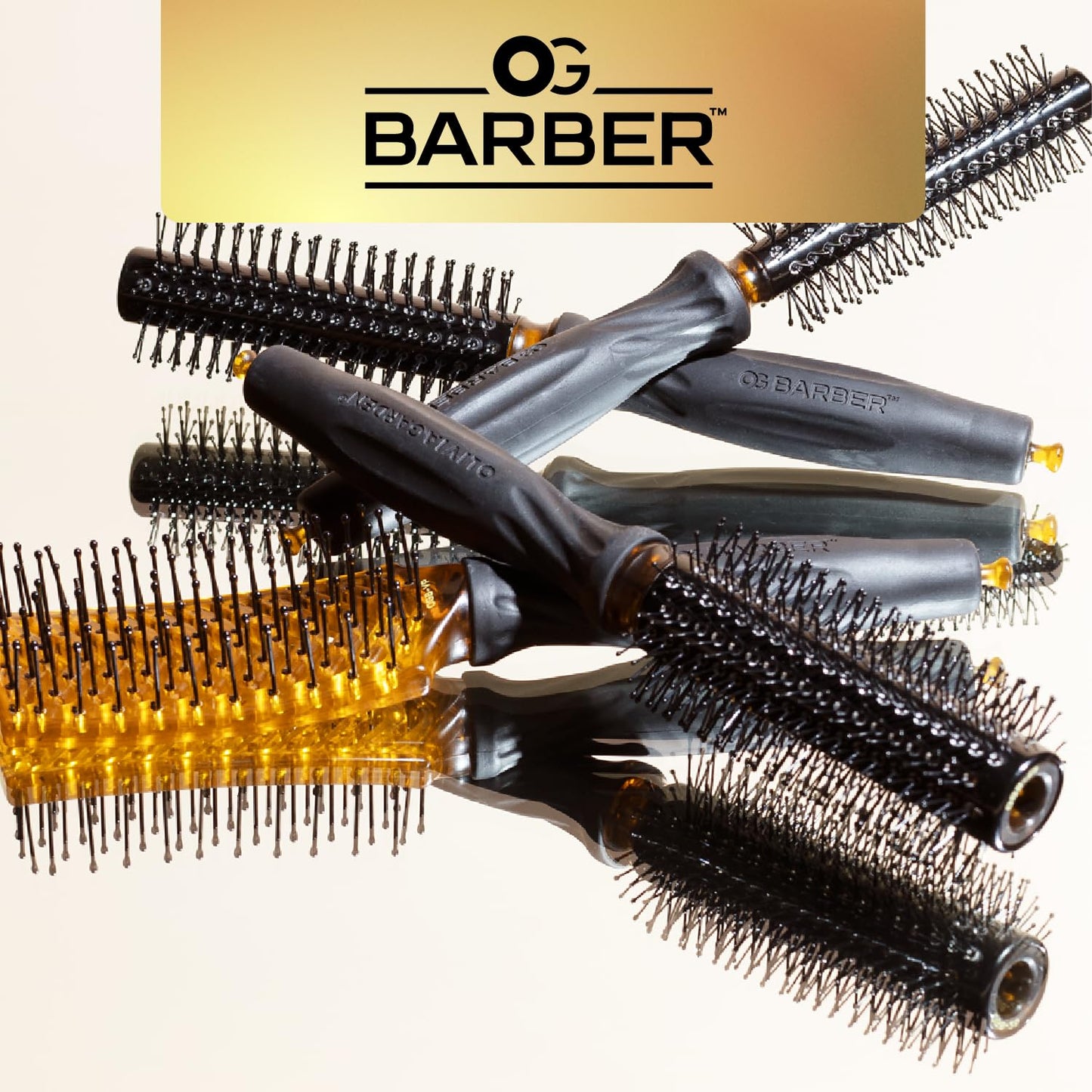 Seashell Olivia Garden OG Barber contains 4 styling brushes, ideal for men grooming