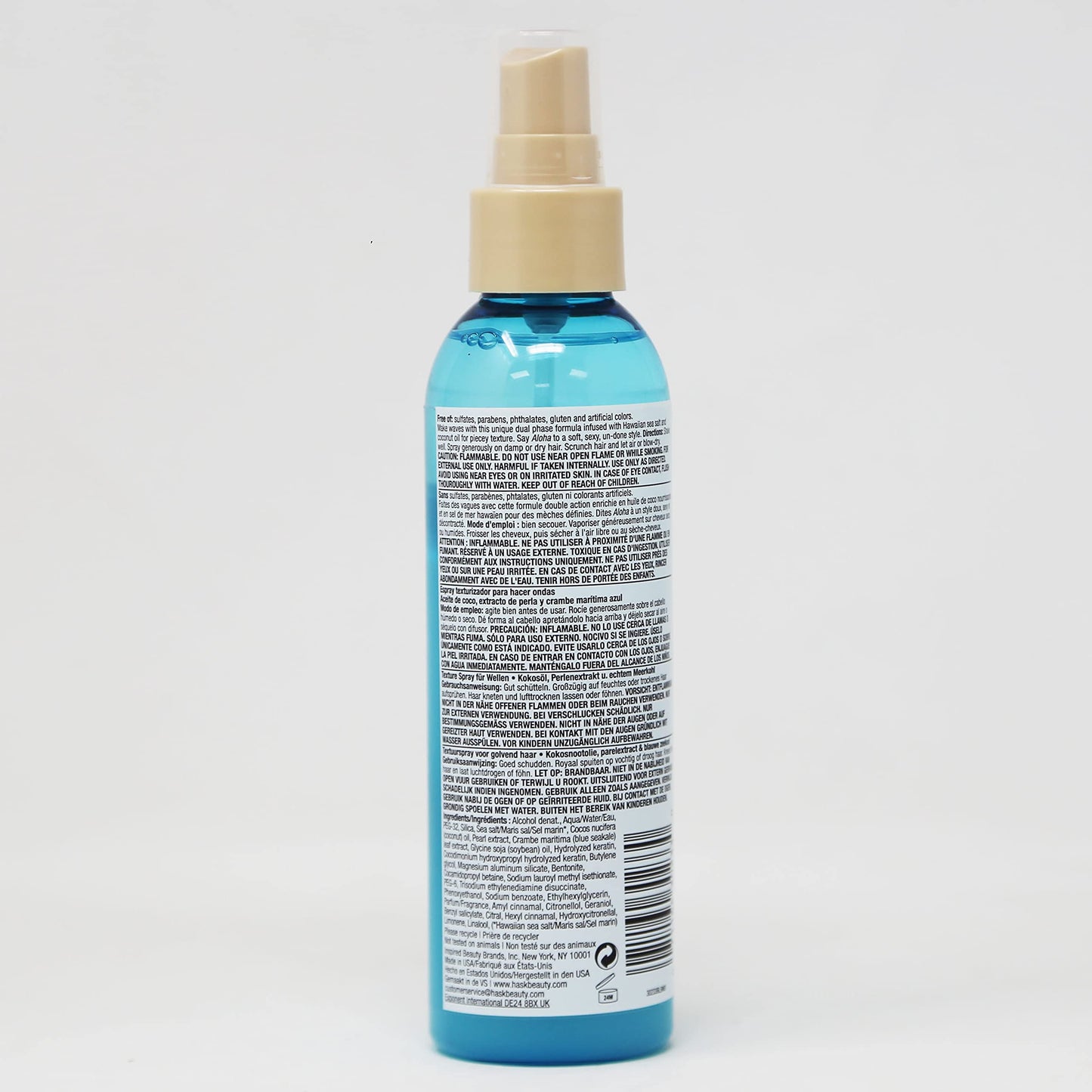 Lavender Hask Hawaiian Sea Salt Makin Waves Texture Hair Spray With Coconut Oil, Pearl Extract & Blue Seakale, 6 Oz