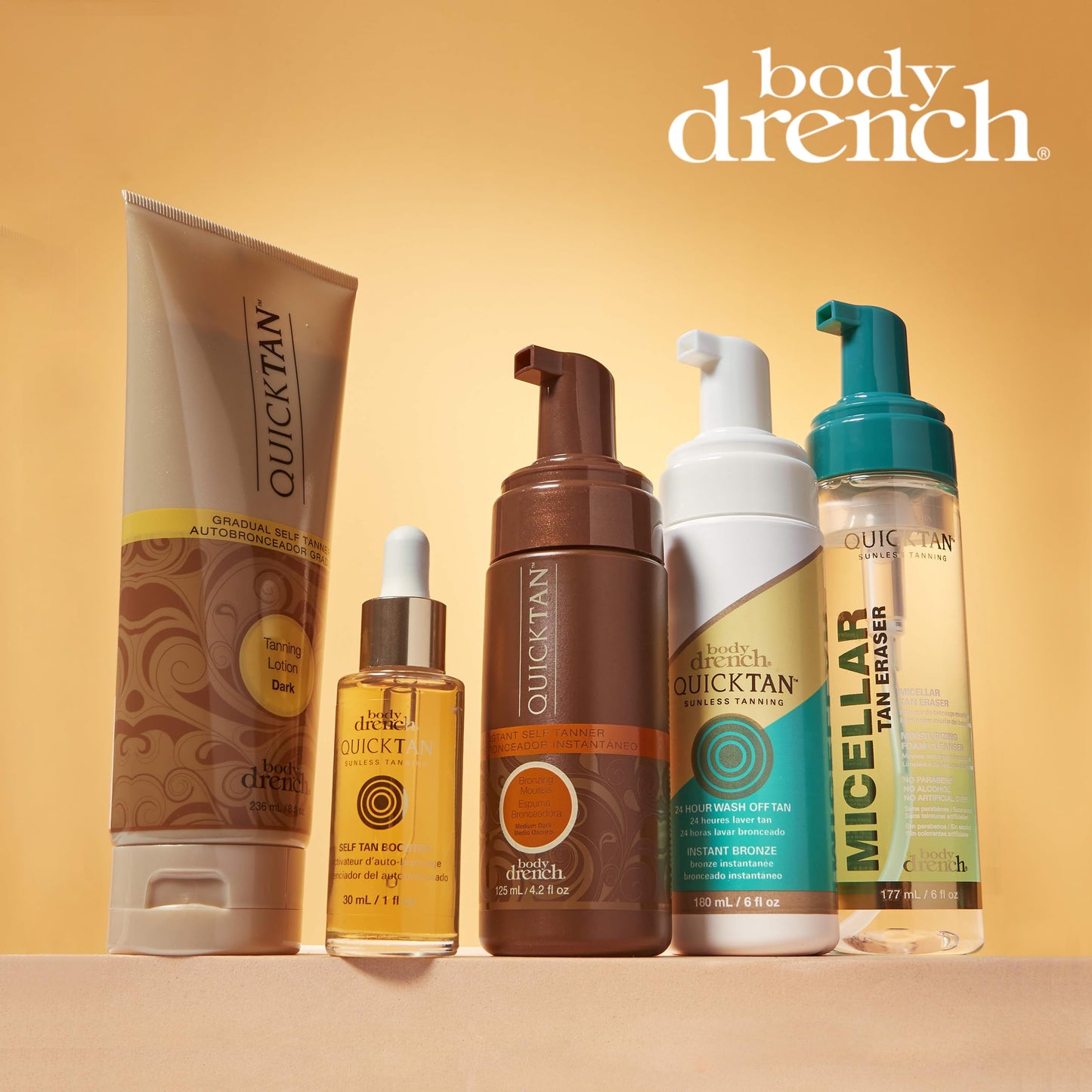 Tan Body Drench Quick Tan Self Tanner Body Lotion – Sunless Tanning Lotion for Women, Natural-Looking Self Tan, Dark, 8 fl oz