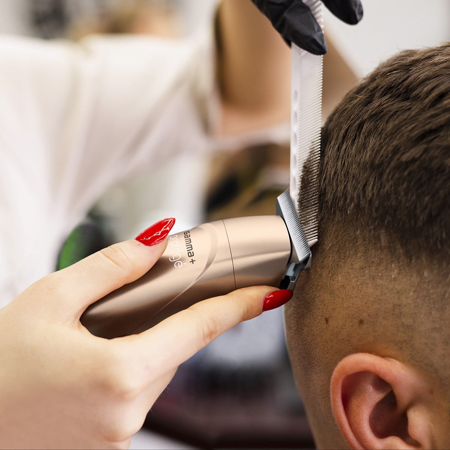 Misty Rose GAMMA+ Protege Cordless Clipper and Trimmer Combo Set, Barbers, Micro USB, Faper Blade, Guards, Great Beginner Set Men or Women, Matte Metallic Gunmetal