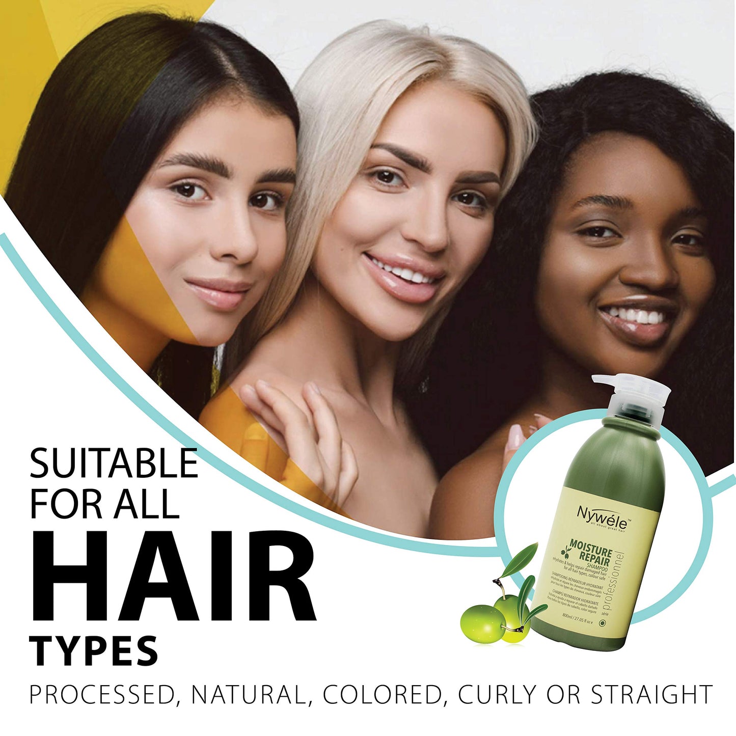 White Smoke Nywele Moisture Repair Shampoo 27 oz (For Chemically damaged hair - Color Save)
