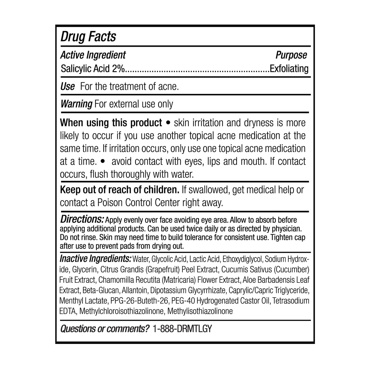 White Smoke DRMTLGY Tingl Exfoliating Face & Body Pads – Glycolic, Lactic & Salicylic Acid for Acne, Pores, Blackheads & Wrinkles – AHA BHA Toner Pads for Oily Skin, Anti-Aging, FSA/HSA Eligible – 60 Count