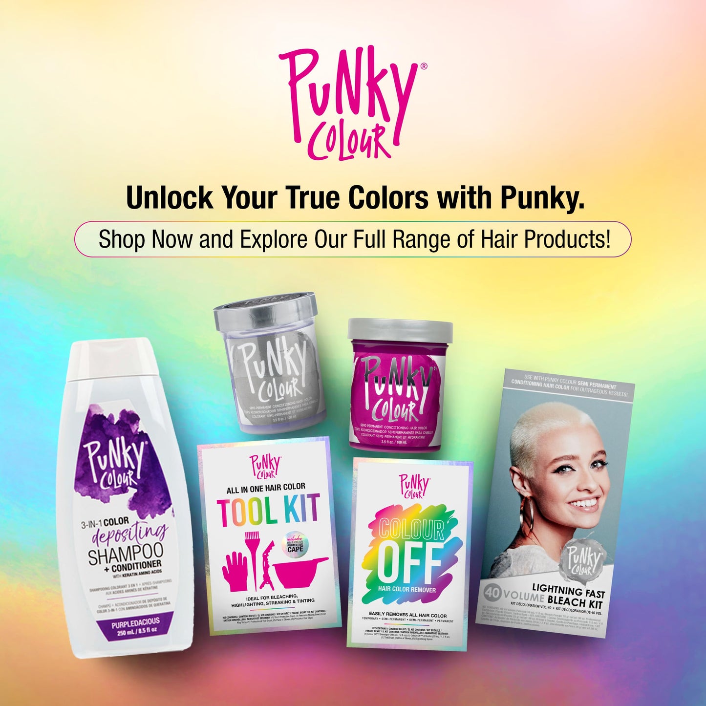 Beige Punky Colour 3-in-1 Color Depositing Conditioner & Hair Cleanser - Purpledacious, Semi Permanent Hair Color, Temporary Hair-Dye, Sulfate-Free, Vegan, 8.5 fl oz.