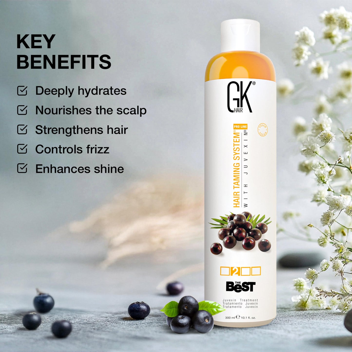 Gray GK HAIR Global Keratin The Best Keratin Treatments 300ml (ACAI 300ml)