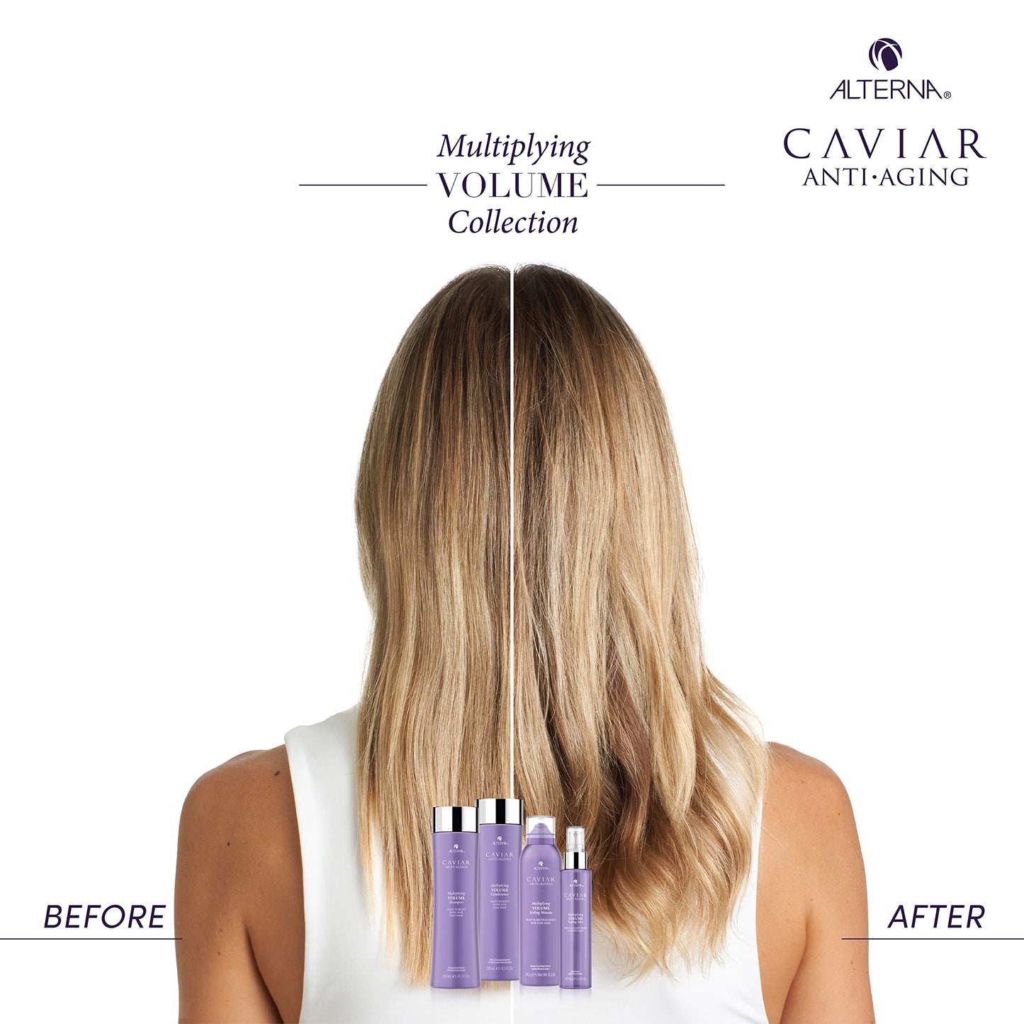 White Smoke CAVIAR Anti-Aging Multiplying Volume Shampoo and Conditioner Set, 16.5-Ounce