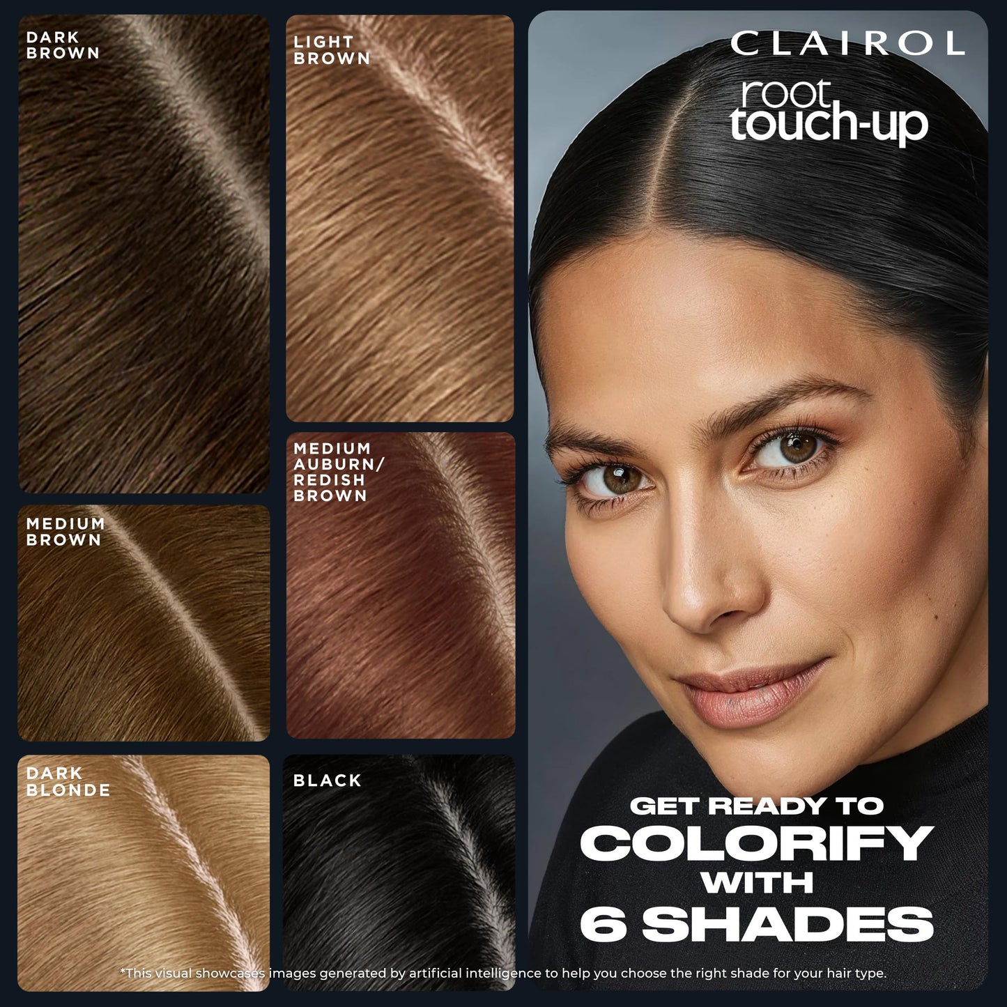 Black Clairol Root Touch-Up Semi-Permanent Hair Color Blending Gel, 5 Medium Brown, Pack of 1