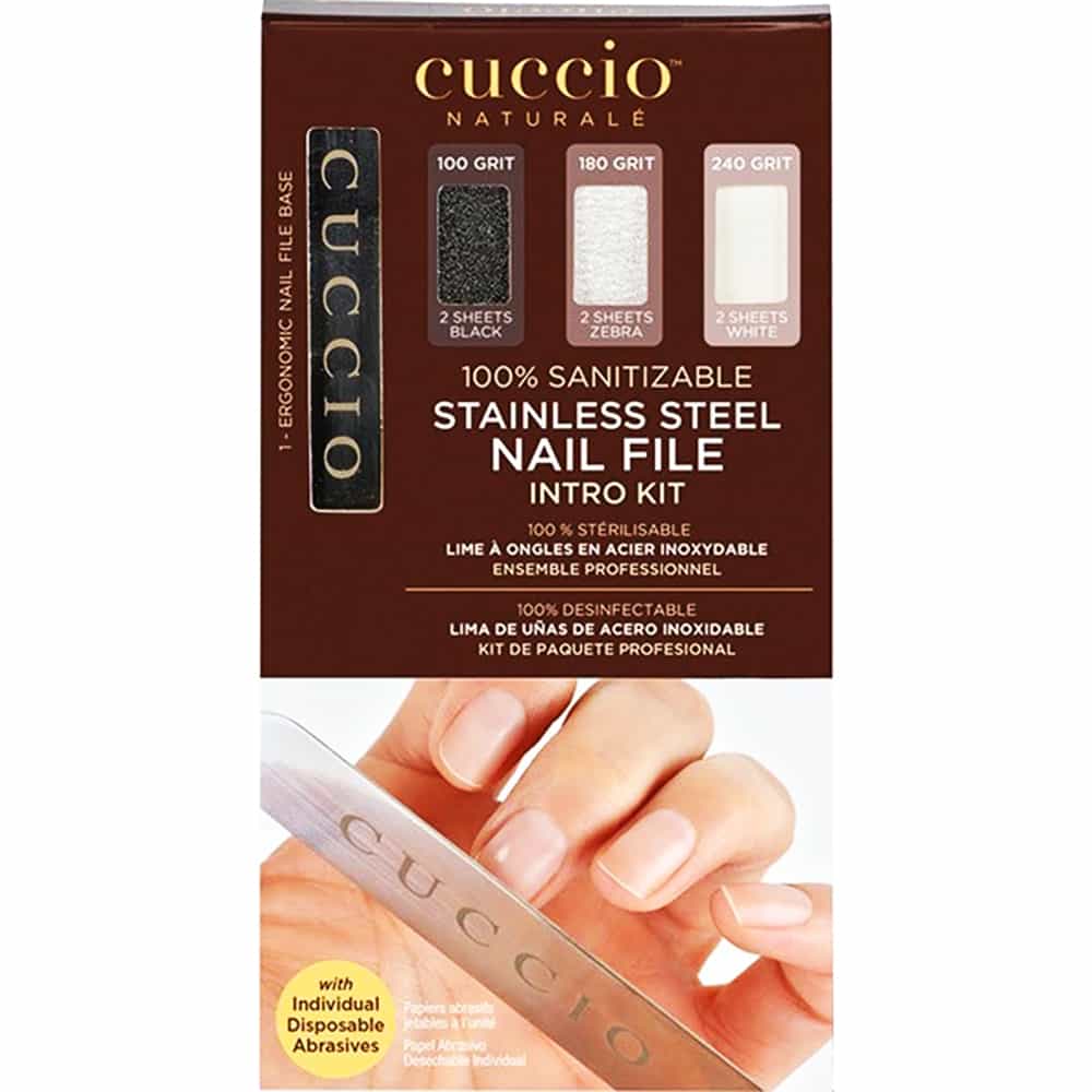 Dark Red CuccioPRO Stainless Steel Nail File Intro Kit CP15361