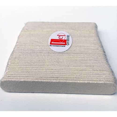 Gray Red Nail 4" Mini Nail File Grit 80/80 White 50pcs