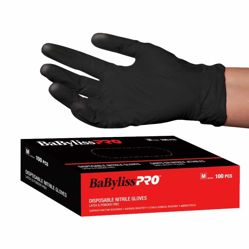 White Smoke BaBylissPRO Disp. Nitrile Gloves 100pcs BK/LG BESNITLGC01653