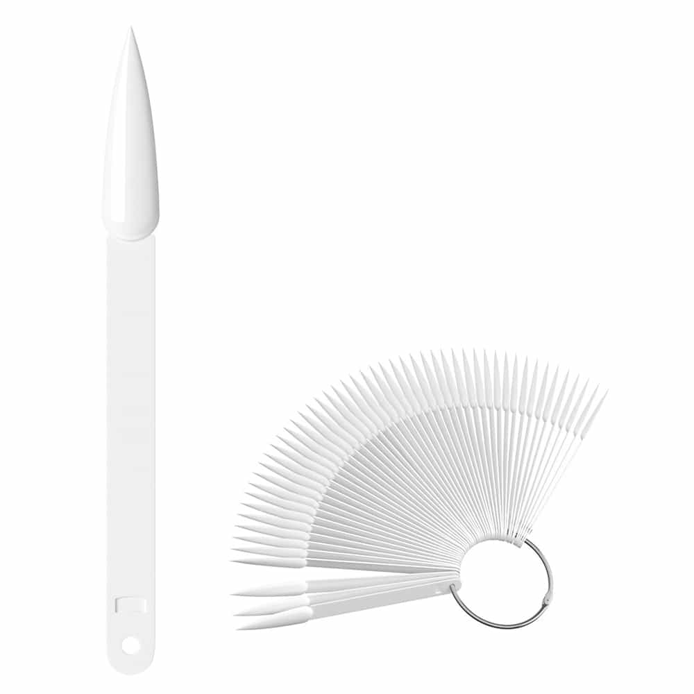White Smoke Cre8tion Chart Fan 50 pcs Triangle Shape Tips White 10393