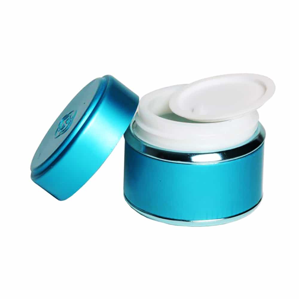 White Smoke Berkeley Aluminum Cladded Glass Jars Light Blu 2 oz BT131-BL
