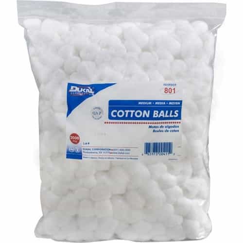 Light Gray Dukal Cotton Balls Medium 2000/Bag