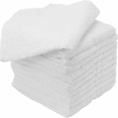 Light Gray Facial Cloth (Towel) White 12"x12" - 1Dozen