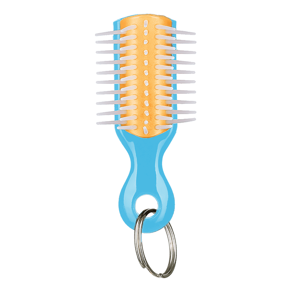 White Smoke Denman Mini Brush Keychain Yellow/Blue KR48DISPNAUC / 01115