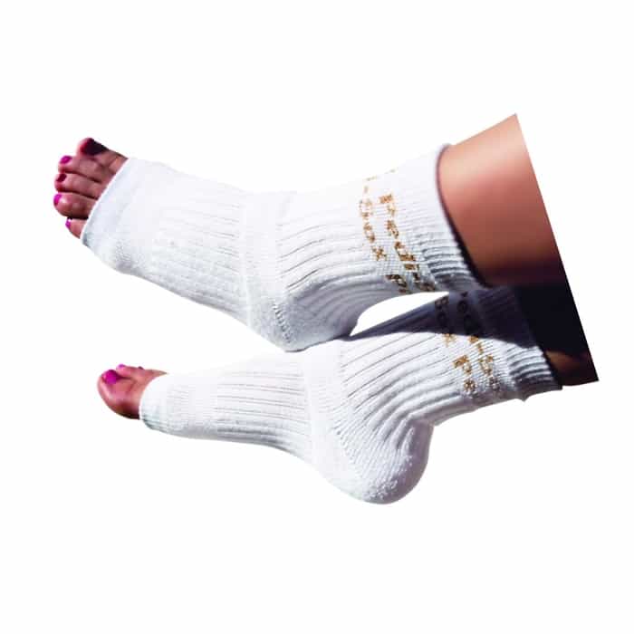 White Smoke Original Pedi-Sox White - Gold Metallic Logo PS-102