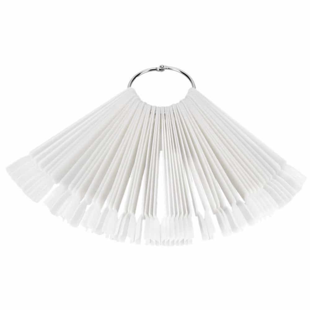 White Smoke Chart Fan 50 pcs Tip Nail Art Display -French White PD108FW