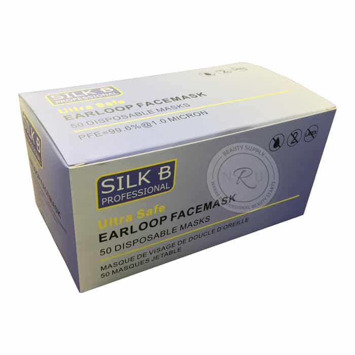 White Smoke Silk B Ultra Safe Earloop Facemask 50 pcs 17441 FM