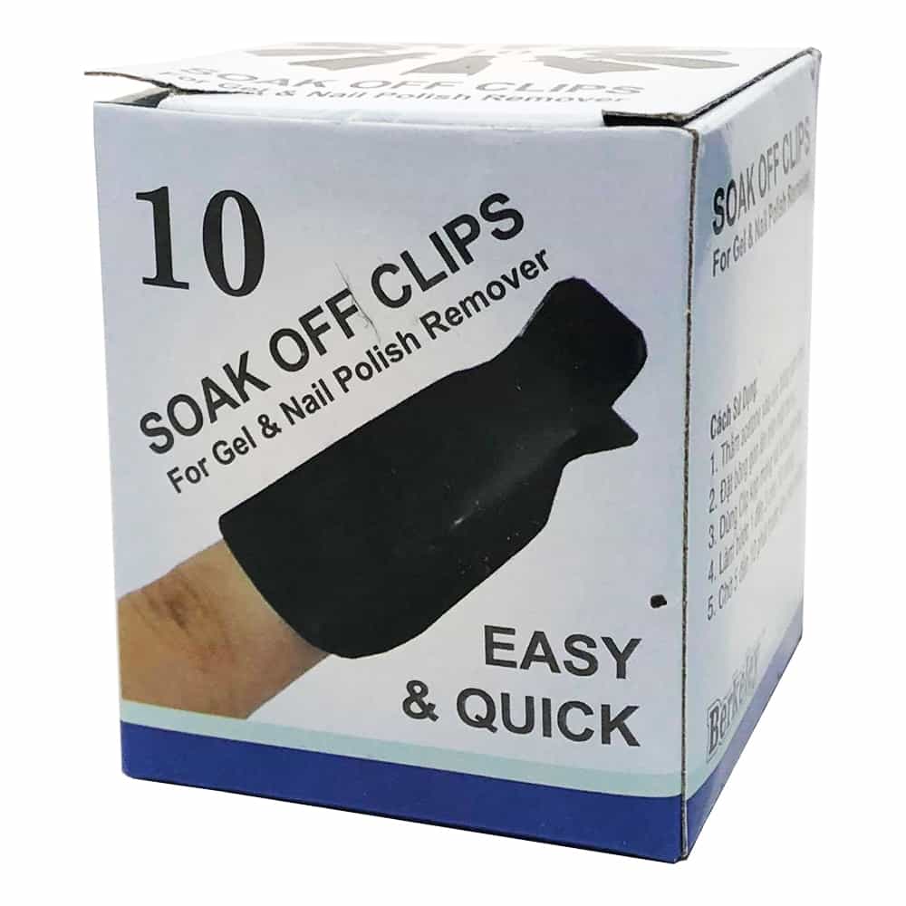 White Smoke Berkeley Soak-Off Clips Black 10pcs NW210-BK