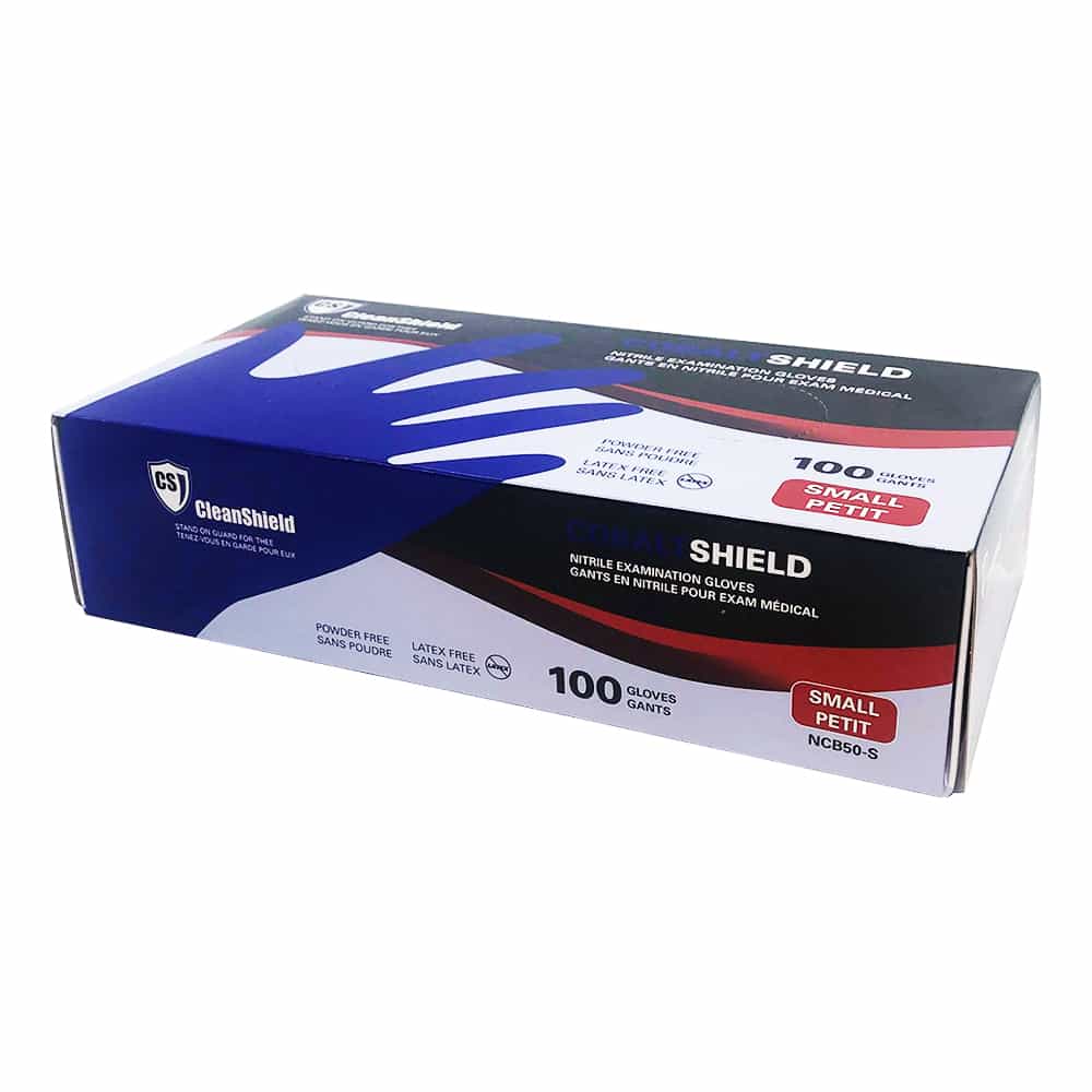 White Smoke CleanShield Nitrile Exam Gloves Blue 100pcs Small110CB/73282