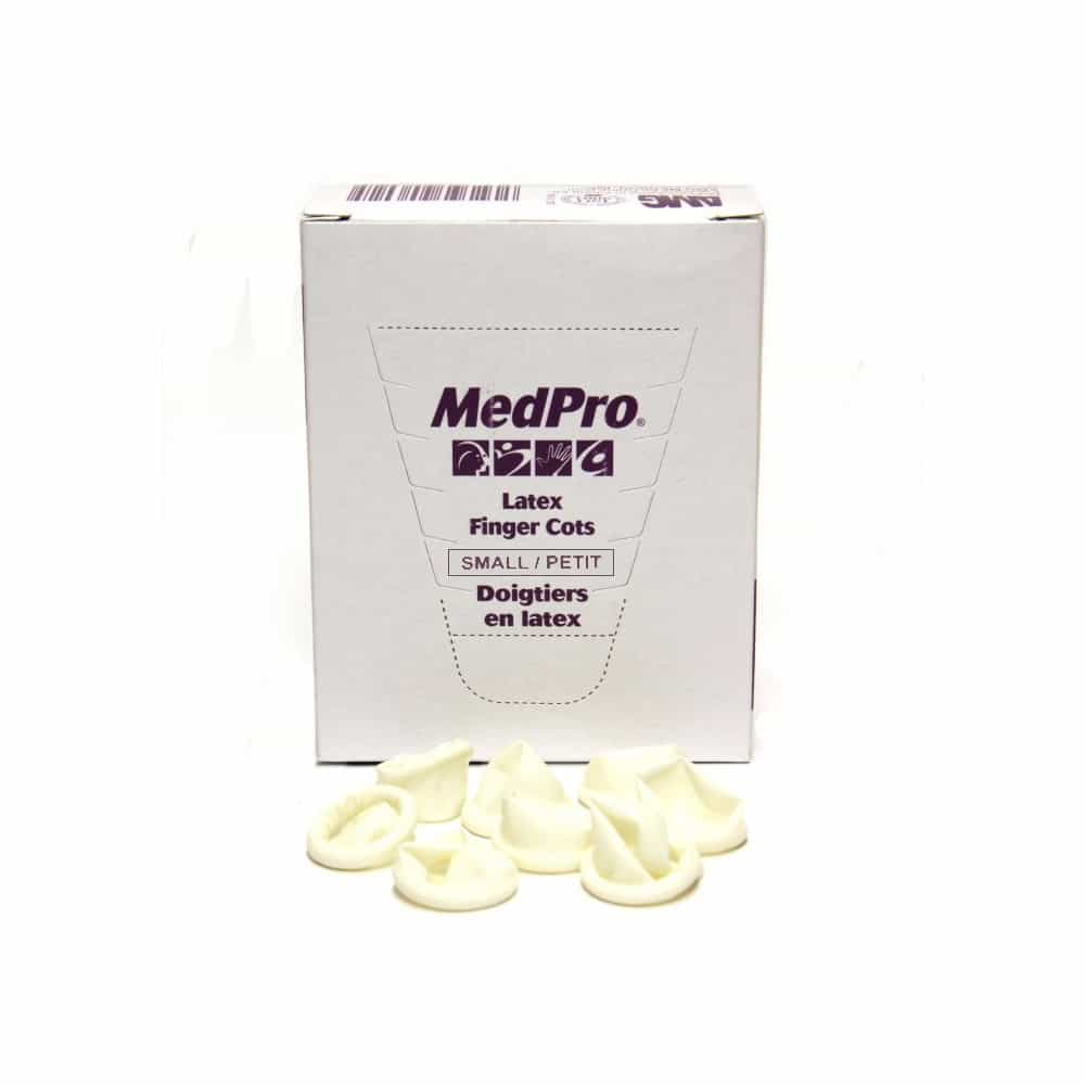 Light Gray MedPro Latex Finger Cots 144 ct. Small