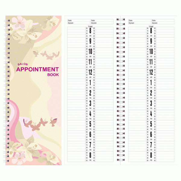 White Smoke Deluxe Salon Appointment Book - 2 Column AB102
