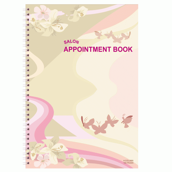 Misty Rose Deluxe Salon Appointment Book - 4 Column AB104