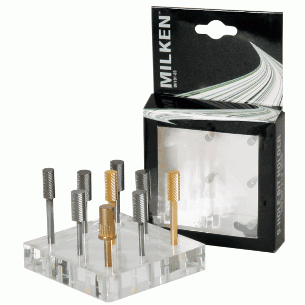 White Smoke Milken 9-Hole Bit Holder For 3/32" & 1/8" Shank BH101-09