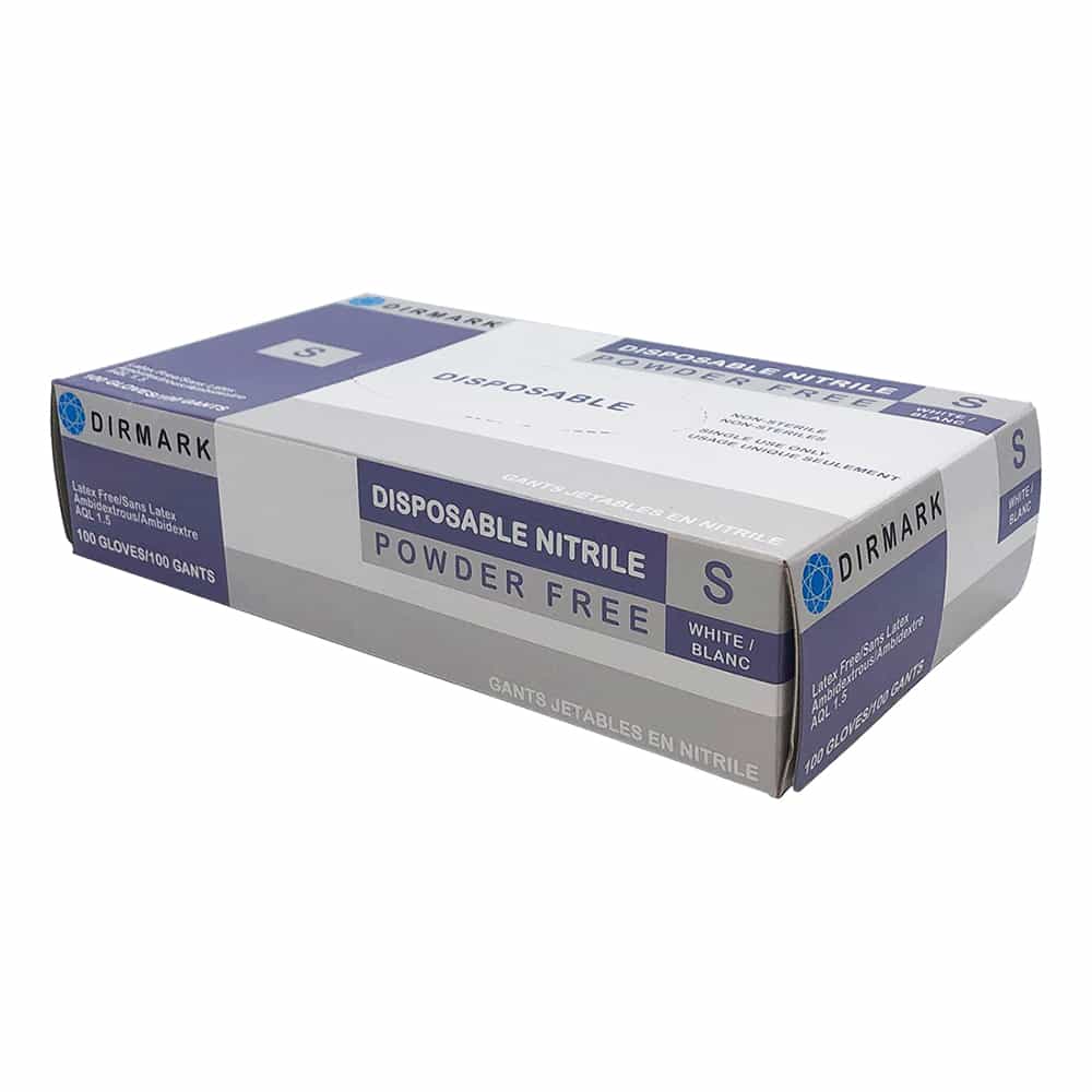 White Smoke Dirmark Disposable Nitrile Gloves White 100Pcs Small