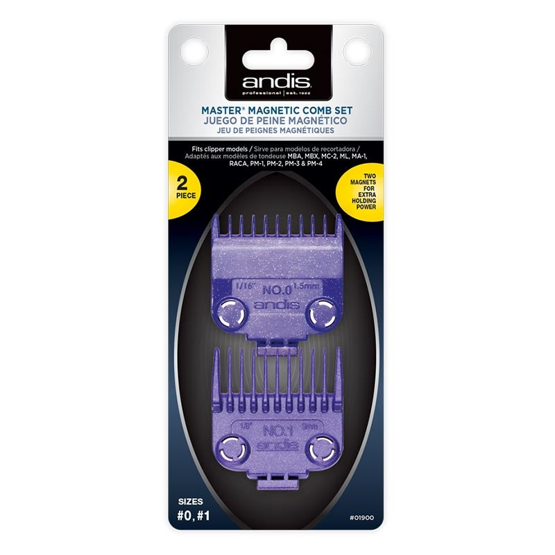 Black Andis (19000) Bonus Dual Magnetic Comb 2pk #0 & 1